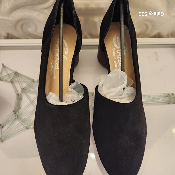 NWT Sbicca Volin Mule Black Teardrop Stacked Heel Suede Leather. Various - Picture 8 of 14